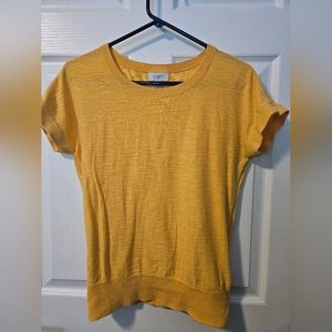 Loft Sping Yellow Short sleeve shirt, size Medium